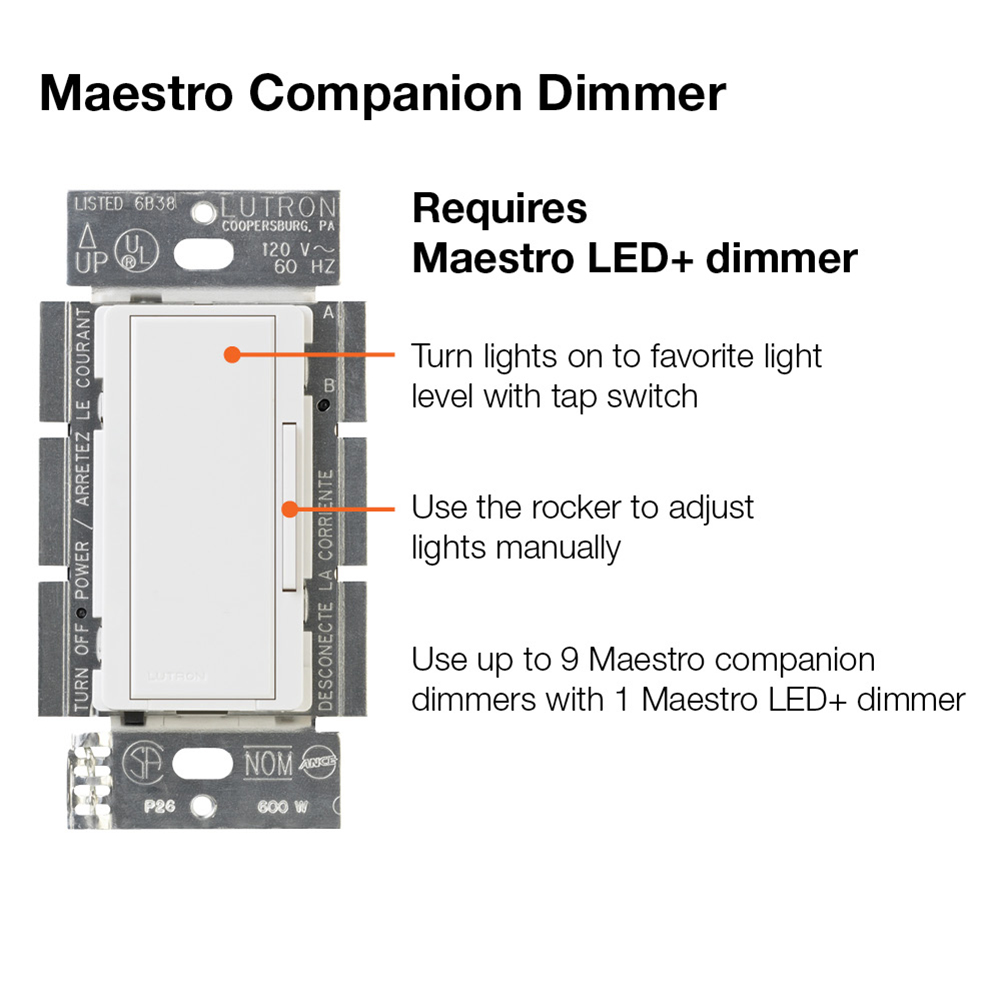 Télécommande De Gradateur Intelligent Maestro Lutron Blanc MA-RH-WH-CSA - Rona