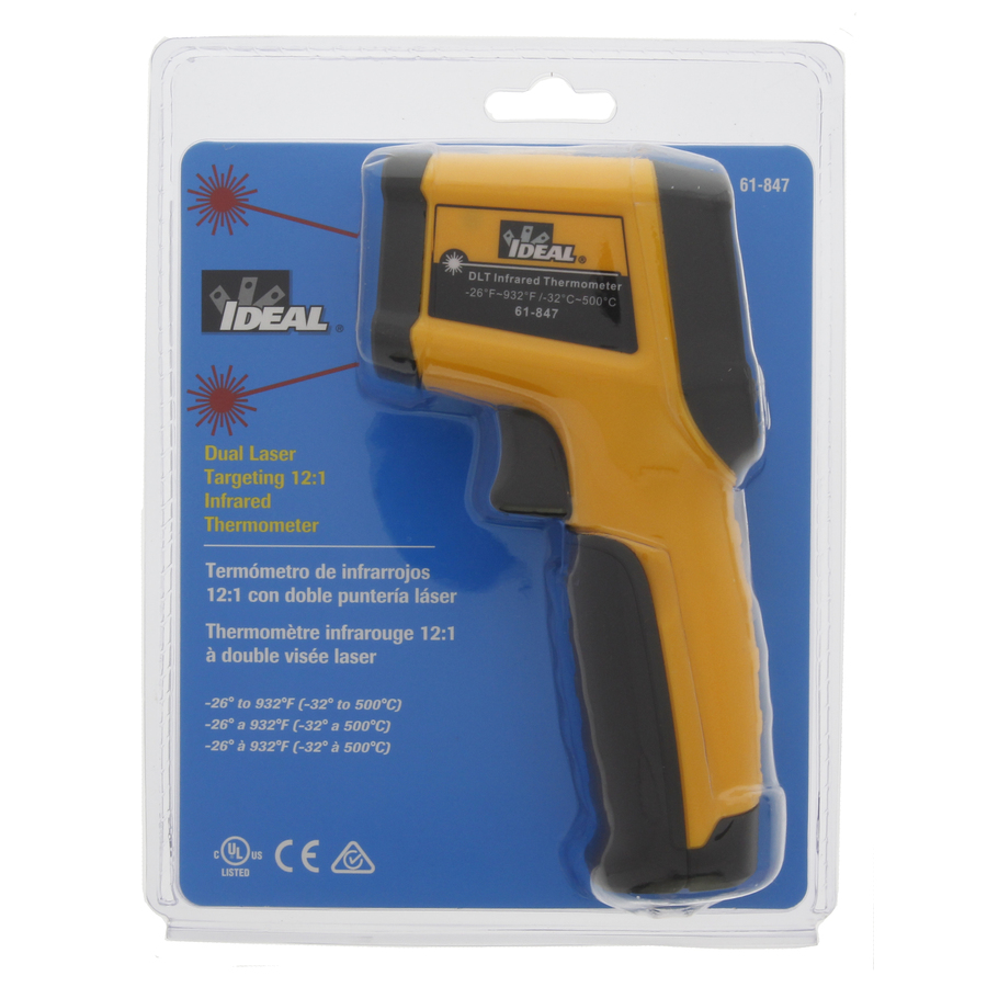 Infrared Thermometer Dual Laser Targeting 12:1 -32° to 500°C