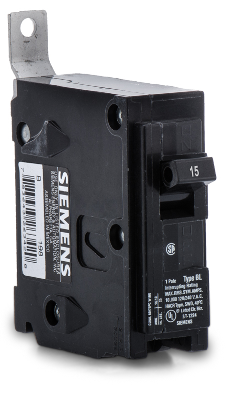 Siemens B115 Circuit Breaker 15A Bolt on 120/240V 1P B115