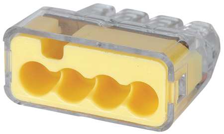 In-Sure® Push-In Wire Connectors, Model 34 4-Port Yellow, Box of 100