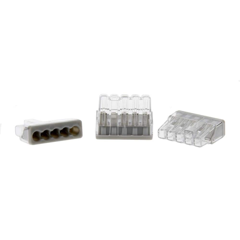 [30-1087J] In-Sure® Push-In Wire Connectors, Model 87 5-Port Grey, Jar of 200