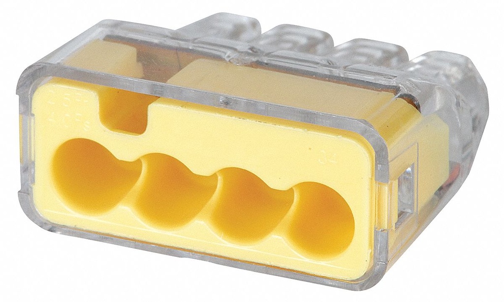 In-Sure® Push-In Wire Connectors, Model 34 4-Port Yellow, Box of 5,000