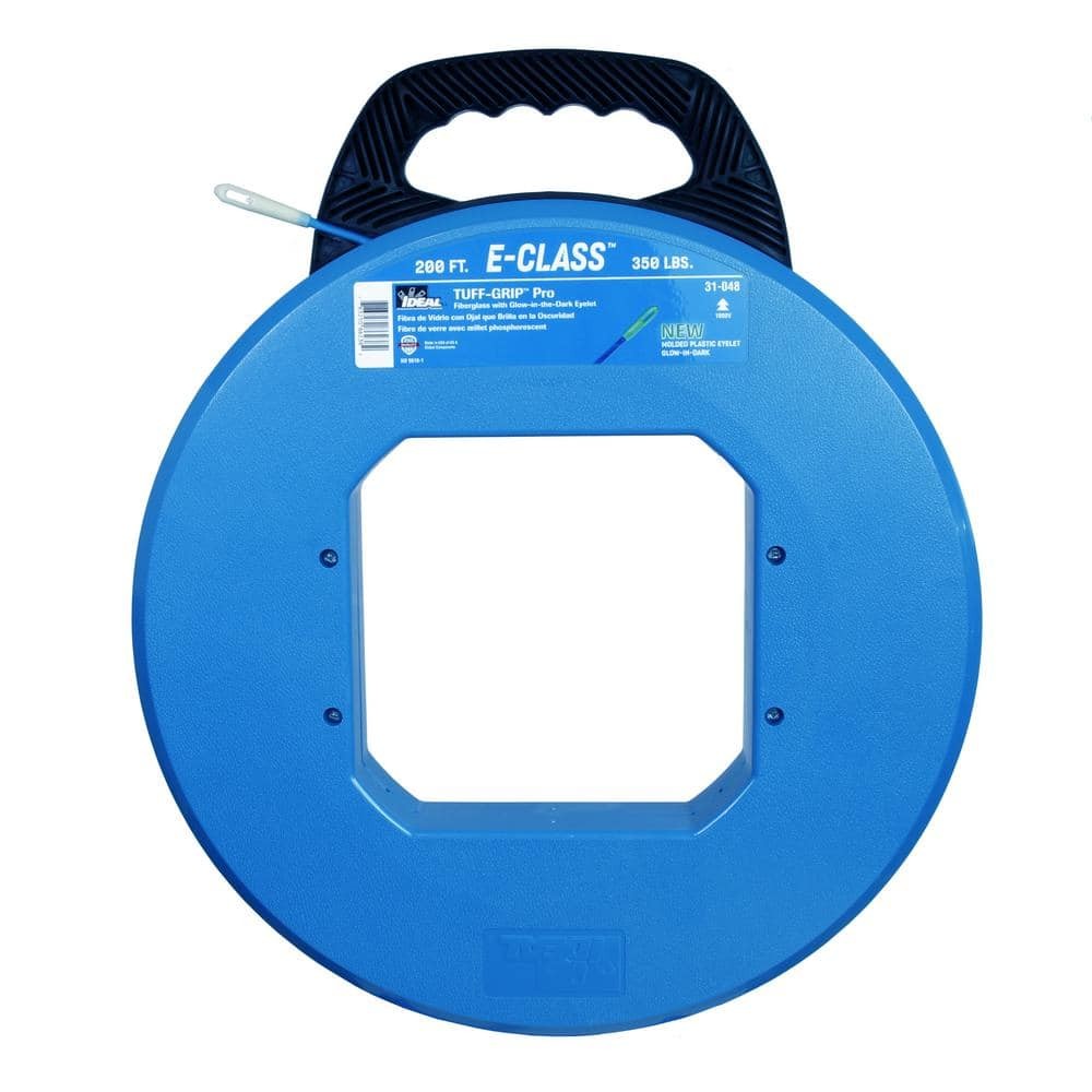 E-Class™ Fish Tape, Tuff-Grip® Pro Case, 200' w/Glow in Dark Eyelet