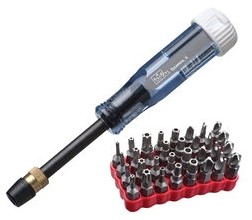 33-Piece Quick Change Screwdriver Set w/Tamper-Proof Bit Block
