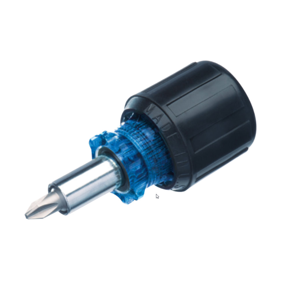 6-In-1 Stubby Multi-Bit Screwdriver/Nut Driver