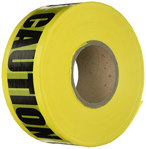 Barricade Tape, "Caution", Yellow, 3" x 1,000'