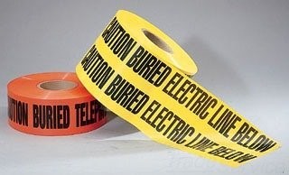 Non-Detectable Underground Tape "Caution Electric Line Buried", Yellow, 3" x 1,000'