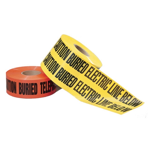 Non-Detectable Underground Tape "Caution Buried Electric Line", Yellow, 6" x 1,000'
