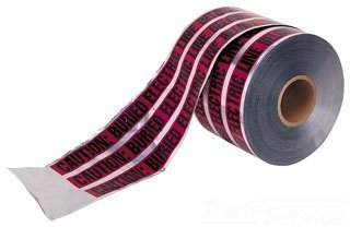 Detectable Underground Tape "Caution Buried Electric Line", Red, 6" x 1,000'