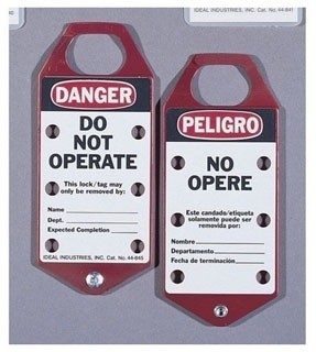Lockout Tag "Do Not Operate" EN & SP, Striped, Pack of 5