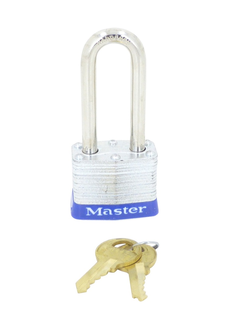 Steel Padlock, 2" Shackle, Blue Bumper