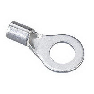 Non-Insulated Ring Terminal, 12-10 AWG, 1/4" Stud, Box of 25
