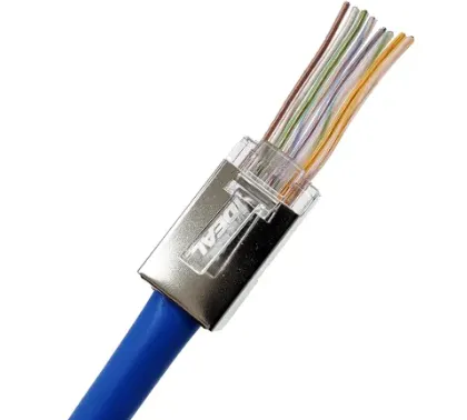 [85-365] CAT 5e Shielded Feed-Thru Connectors, Card of 25