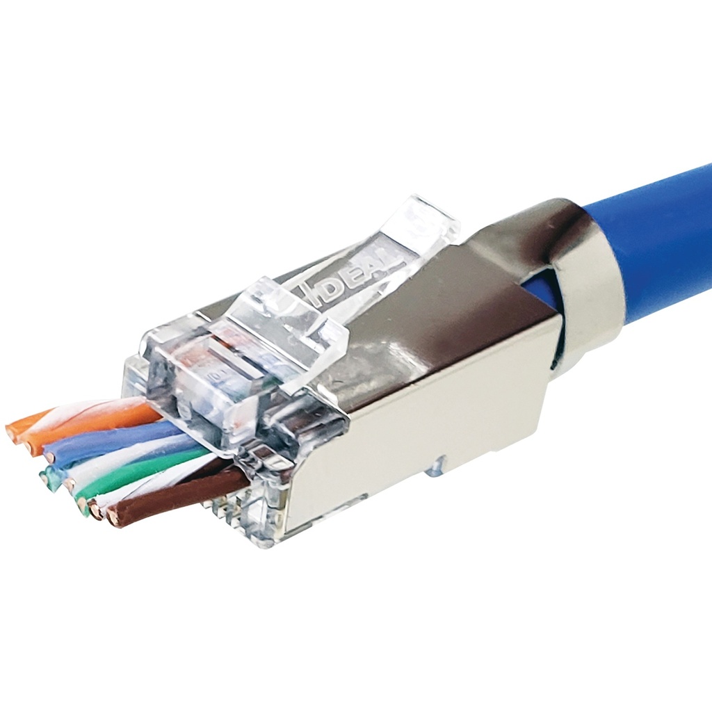 [85-368] CAT 6A/6/5e Shielded Feed-Thru Connectors, Large Diameter, Card of 25