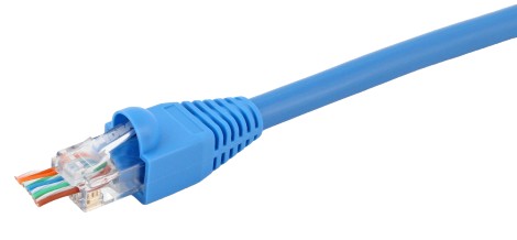 CAT 6 Feed-Thru Connectors & Strain Relief Boots, Card of 20 (10 of each)