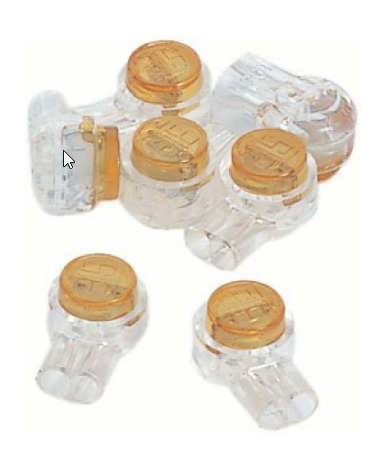 IDC Jellybean Connectors, UY 2-Wire Yellow, Pack of 100