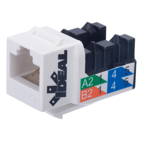 CAT 5e Keystone Jack, White, Pack of 10