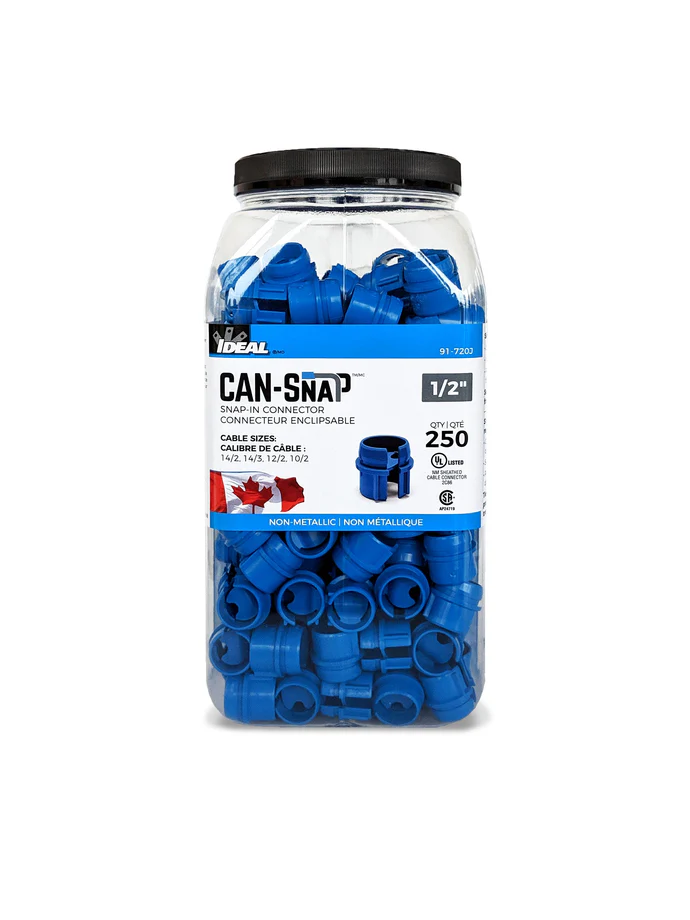 Can-Snap™ Non-Metallic Snap-In Connectors 1/2", Jar of 250