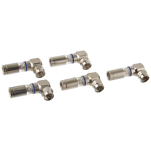 InSITE™ RTQ™ F Compression Connectors 90°, RG-6/6Q & Plenum 6/6Q, Card of 5