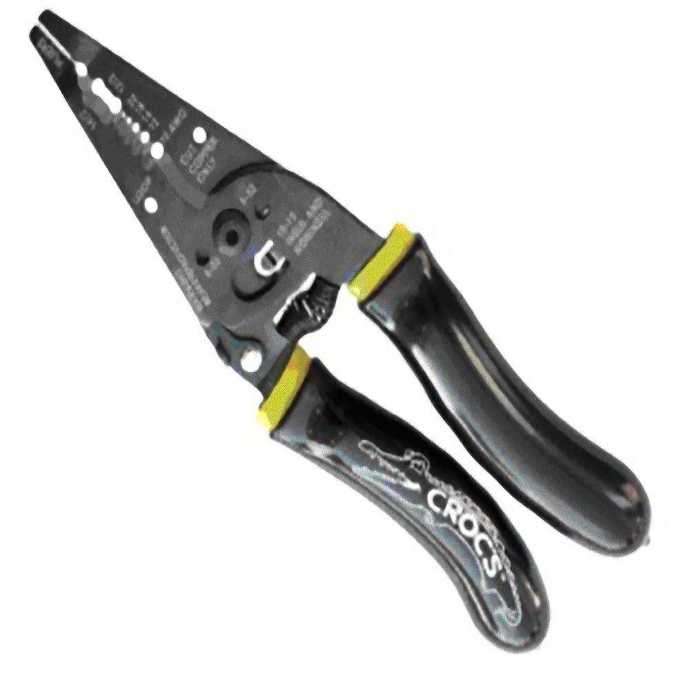 Rack-A-Tiers Croc's Needle Nose Wire Strippers AWG 10-22, Wire Crimper, Heavy Duty, Ergonomic Hand Tool (47000)