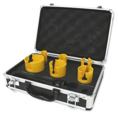 Hole Saw Kit -Self-Feed Carbide Tipped -6 pcs & arbors