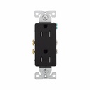 Eaton Black 15-Amp Decorator Tamper-Resistant Outlet EAG TR1107BK-BX-L 