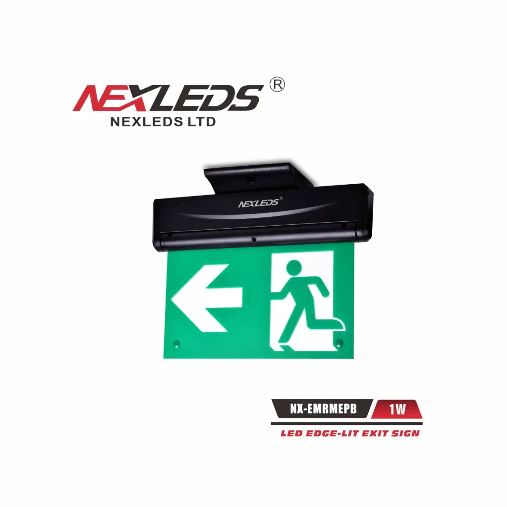 Running Man Exit Signs - Plastic Edgelit 120-347 120 min battery