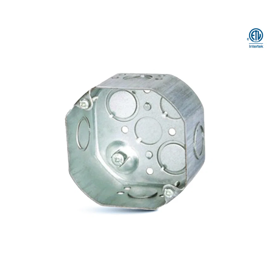 Steel Octagonal Junction Box with Clamps and Raised Earth Grounding |54171-K