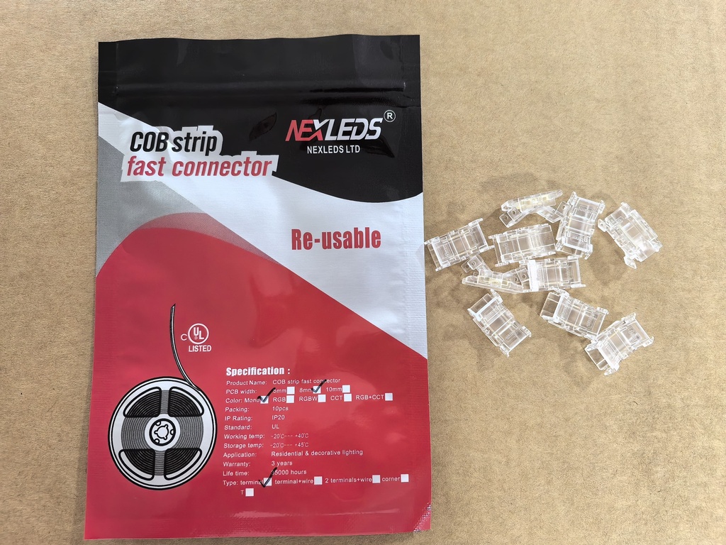 [NX-8MMCONN] Nexleds LED COB TAPE LIGHT Connector Coupling (NX-8MMCONN)