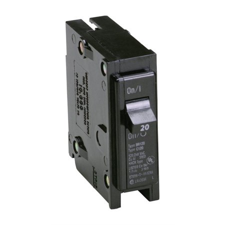 Eaton BR120 20A Push On Single Pole Circuit Breaker