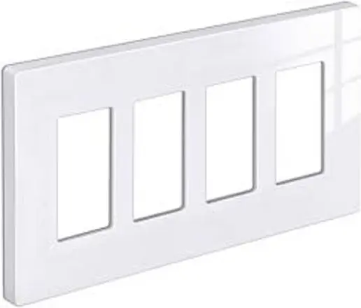 [4DECNS] 4 Gang Decora Plate White - Screwless