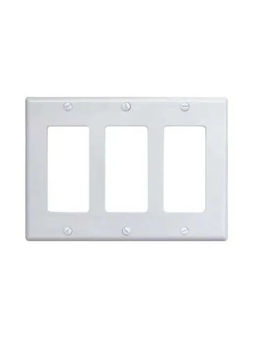 [3DECS] 3 Gang Decora Wall Plate - White