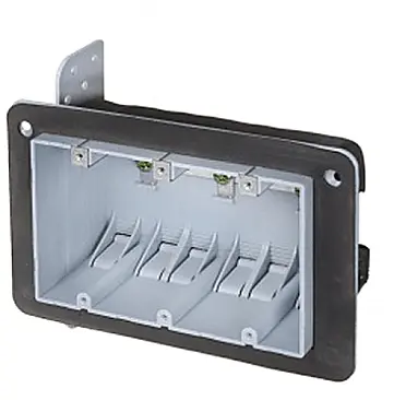 Three Gang Insulated Vapour Proof Non-metallic Switch and Outlet Box | PB03VB