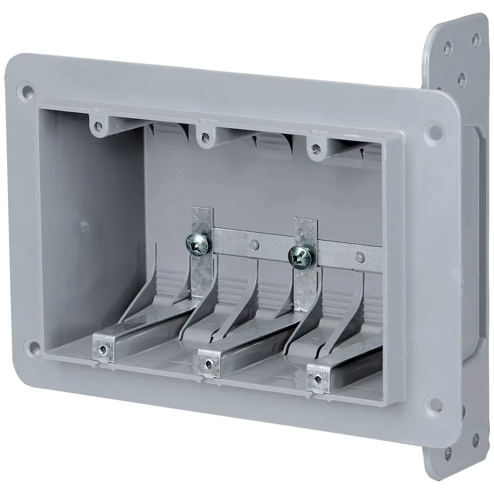 Three Gang Non-metallic Switch And Outlet Box | PB03