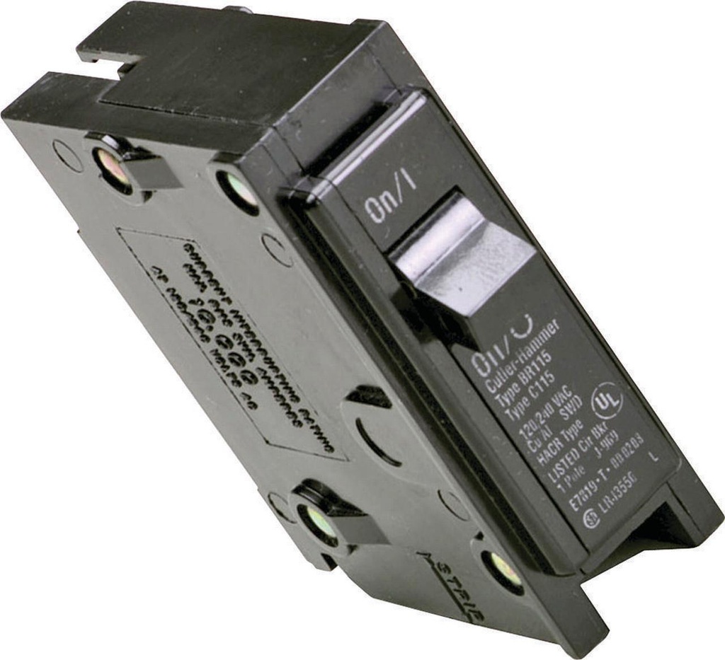 Eaton BR115 15A Push On Single Pole Circuit Breaker