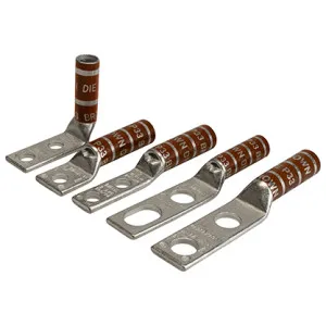 Compression Lugs Tin-Plated Brown, 3/8" Stud 2 AWG 65-GL2STR238U