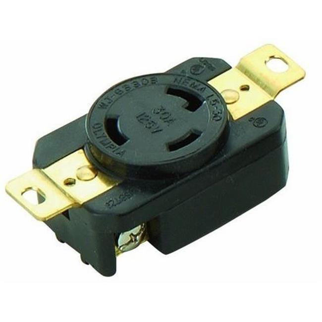 Morris Products 89740 Twist Lock Wall Mount Receptacles - 2 Pole; 3 Wire; 30A 125V (830810)