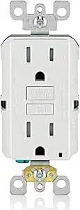 Leviton GFCI Receptacle, 15 Amp Tamper-Resistant, GFTR1-W White