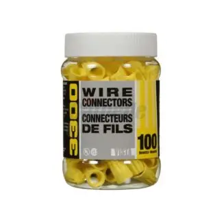 [3037] Medium Twist-On Connector, 100 Pack – Yellow