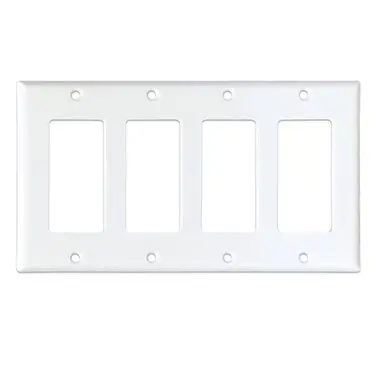 [7933] 4 Gang Decora Wall Plate - White 