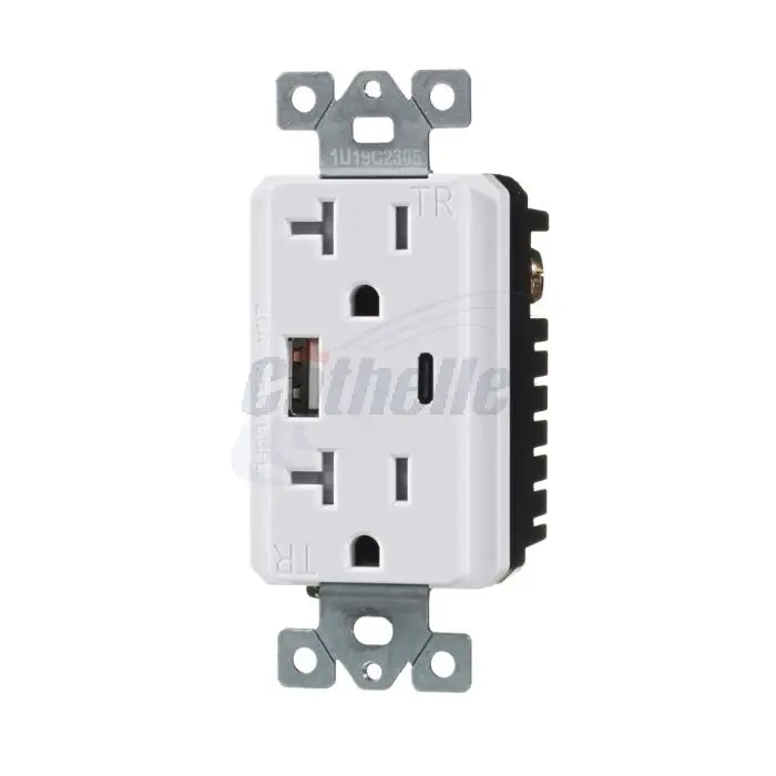 Leviton Decora 20A 18W USB Receptacle Type A/C, White