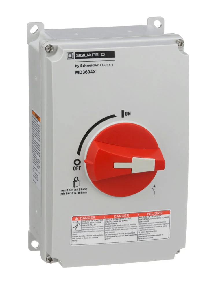 [MD3604X] Motor disconnect switch, 3P, 60A, NEMA 1, 3, 3R, 4, 4X and 12 enclosure