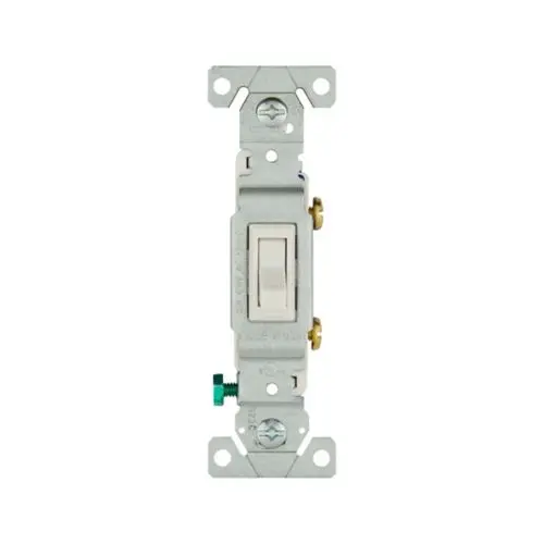 Eaton Wiring Devices 1301W-C 1301 Non-Grounding Standard Grade Toggle Switch, 120 VAC, 15 A, 1/2 hp