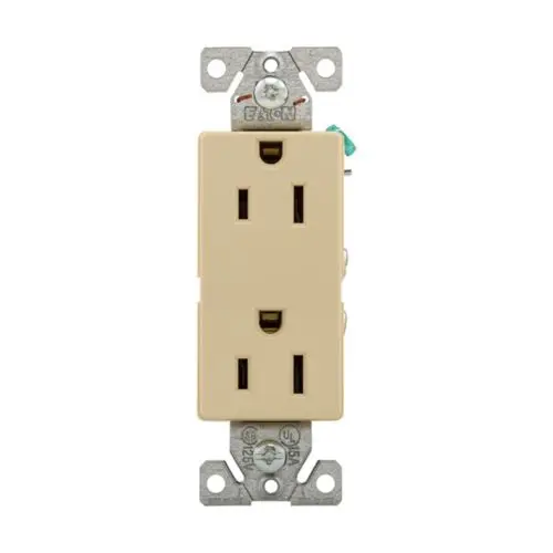 [6252W-BU] Receptacle, Commercial, Specification, Duplex, 15 A, 125 V, 2P, 3-Wire, White, 5-15R