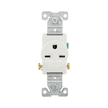 [816W-SP-L] Eaton 15 -Amp 250-volt Commercial Round Outlet , White