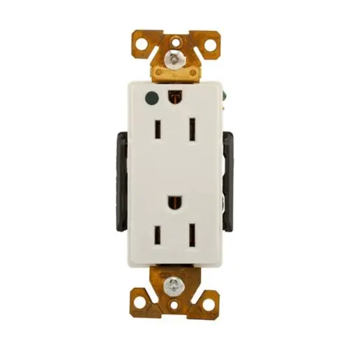 Eaton Receptacle, Hospital, Duplex, 15 A, 125 V, 2P, 3-Wire, White, 5-15R, Glass Filled Nylon, 14 AWG