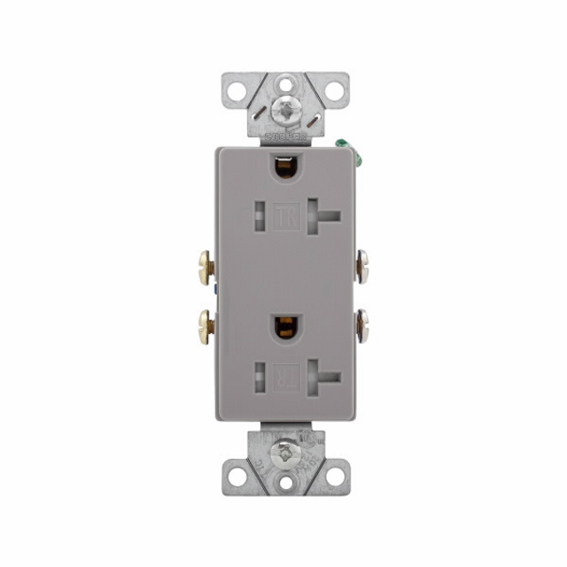 [TR1307GY-BOX] Eaton Wiring Devices TR1307GY-BOX Recep TR Deco Duplex 20A 125V 2P3W GY