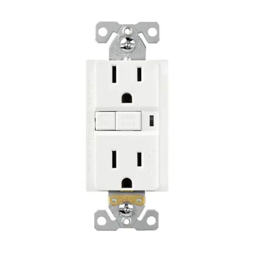 Eaton TRAFCI15WK AFCI Receptacle, 2 Pole, 15 A, 125 V, Back, Side Wiring, NEMA 515R, White