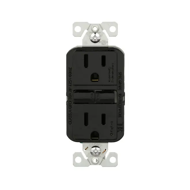 Eaton Cooper Wiring Devices Eaton TRGF15BK GFCI Self-Test 15A -125V Tamper Resistant Duplex Receptacle Slim Design, Black