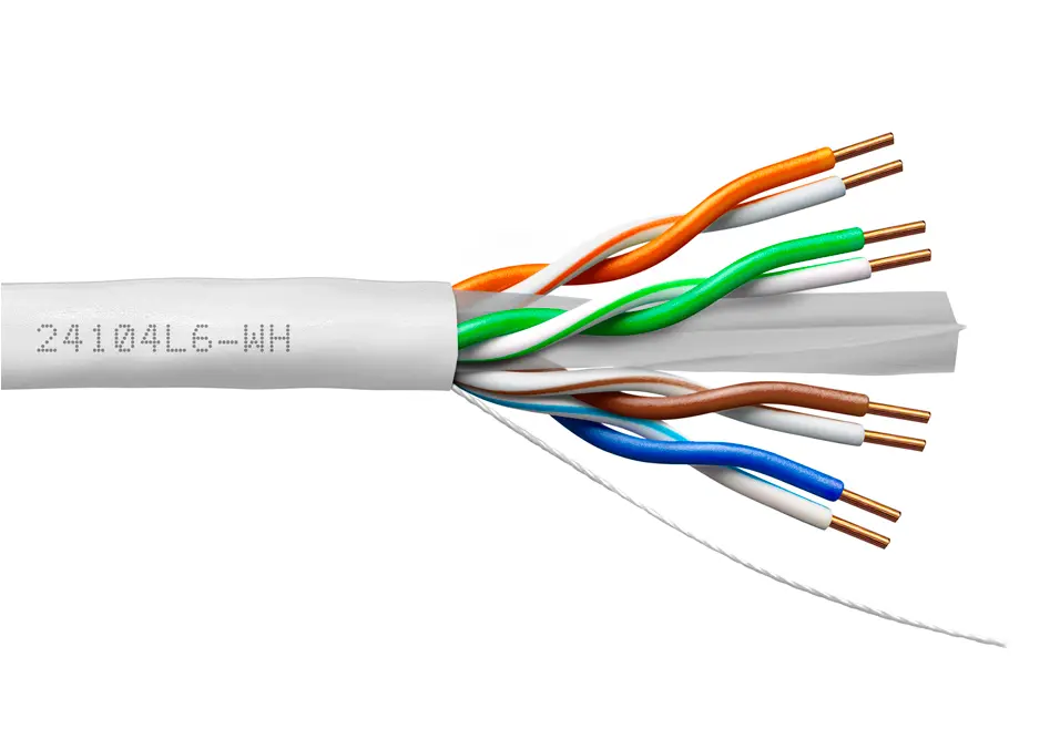 [24104L6-WH] Provo CAT6 UTP Cable 23-4pr SOL BC UNSH 550MHz CMR ETL FT4 RoHS – White JKT